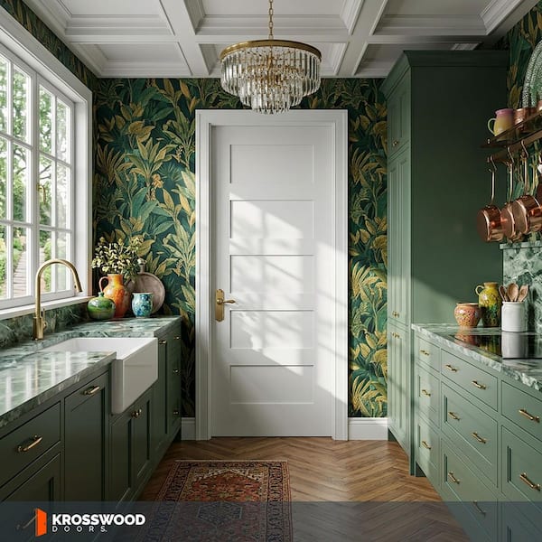 Krosswood Doors 32 in. x 96 in. Shaker 5-Panel Solid Core MDF