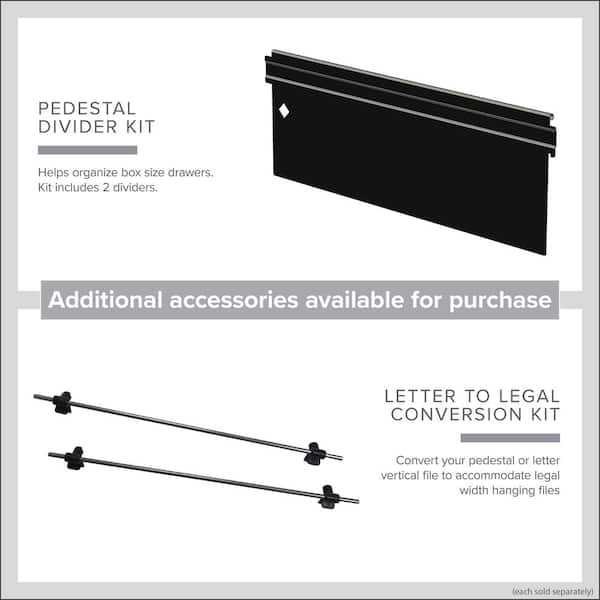 Mobile Pedestal, 2 Drawer, Box/File, 21.75