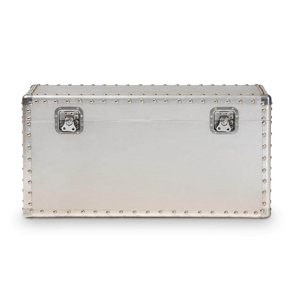 Serge Silver Metal Industrial Storage Trunk