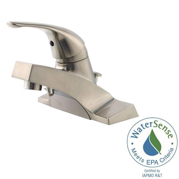 Pfirst Series 4 in. Centerset Single-Handle Bathroom Faucet in Brushed Nickel