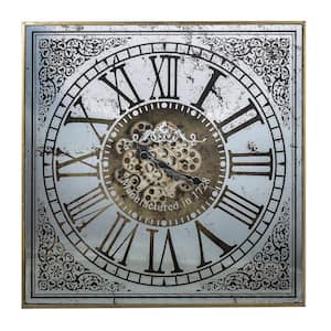 Silver, Gold Arria Randall Square Wall Clock