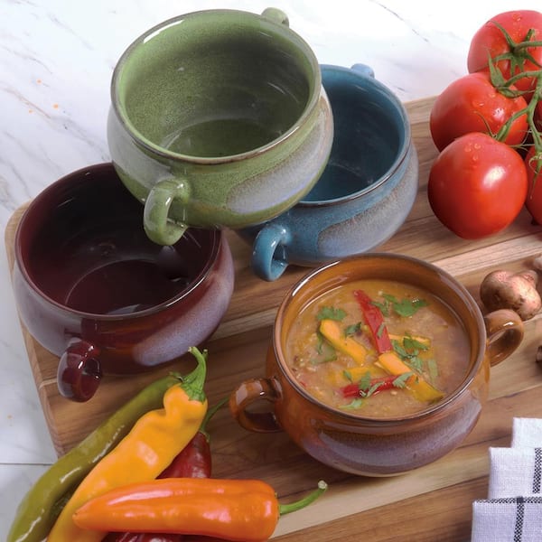 新品 英国製 【California 】Soup Dish 4枚 Amazon.com | Cerficer Small Covered Stewpot 8.5oz Blue Wave