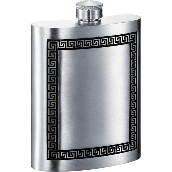 Visol 6 oz. Kalos Greek Design Pewter Liquor Flask