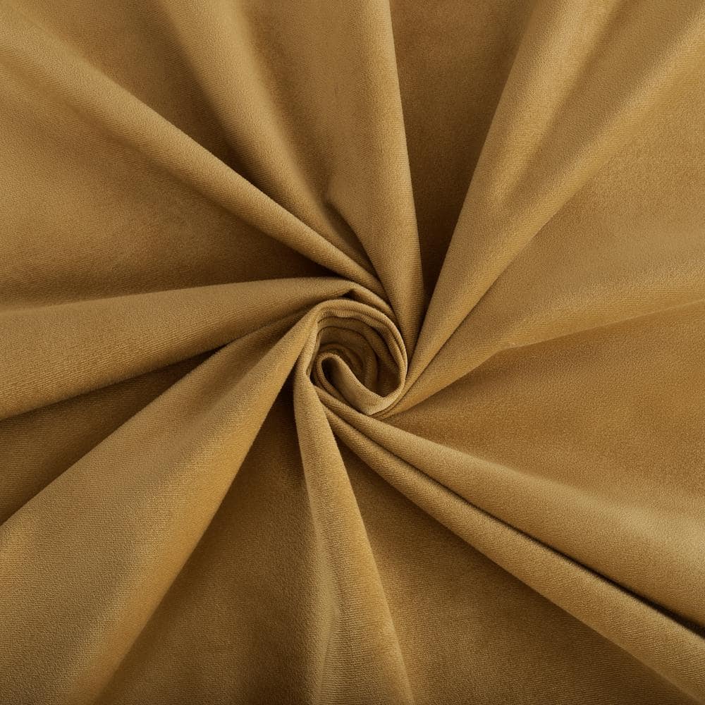 Gold Velvet Thermal Blackout Back Tab Curtain Panel, 50" x 84"