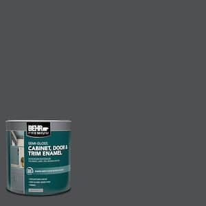 1 qt. #PPU26-01 Satin Black Semi-Gloss Enamel Interior/Exterior Cabinet, Door & Trim Paint