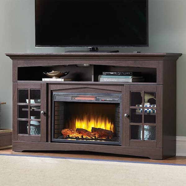 Avondale Grove 59 in. TV Stand Infrared Electric Fireplace in Espresso