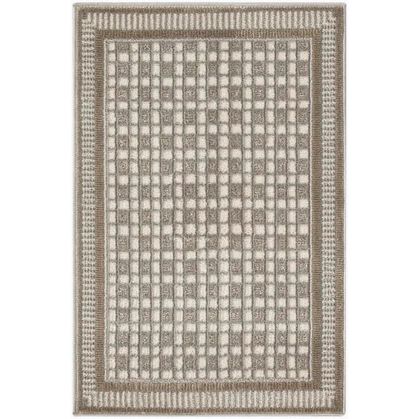 Nordic Ivory Grey 2 ft. x 3 ft. Geometric Contemporary Area Rug