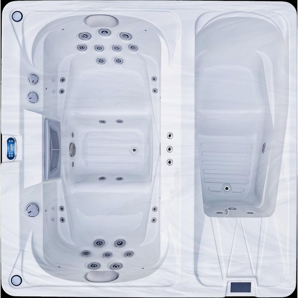Luxury Spas 3-Person Hot and Cold Spa Combination with 32 Jets 240-Volt ...
