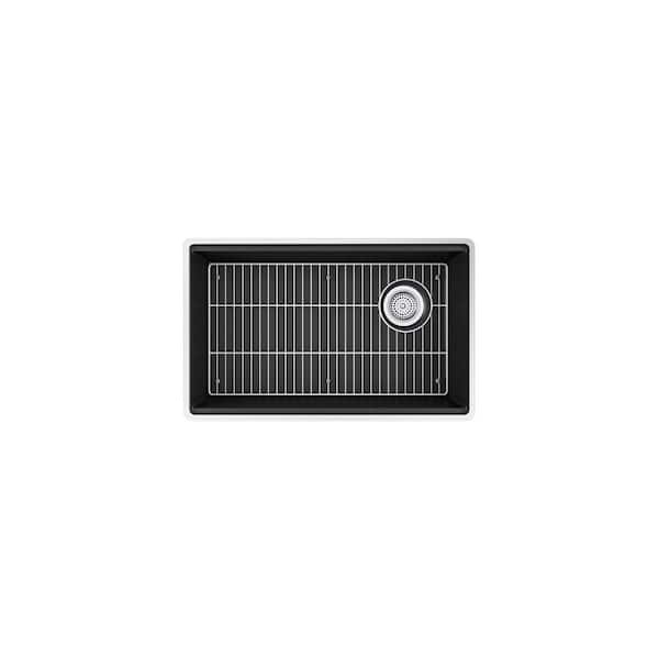 KOHLER Billings Granite Composite 29 in. Undermount Single Bowl Kitchen Sink in Matte Black