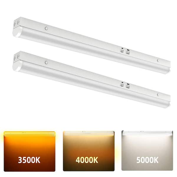 Honbei 3.38 ft. Linear Integrated LED White Ceiling Strip Light Fixture, 35W/40W/45W and 3500K/4000K/5000K Selectable, (2-Pack)