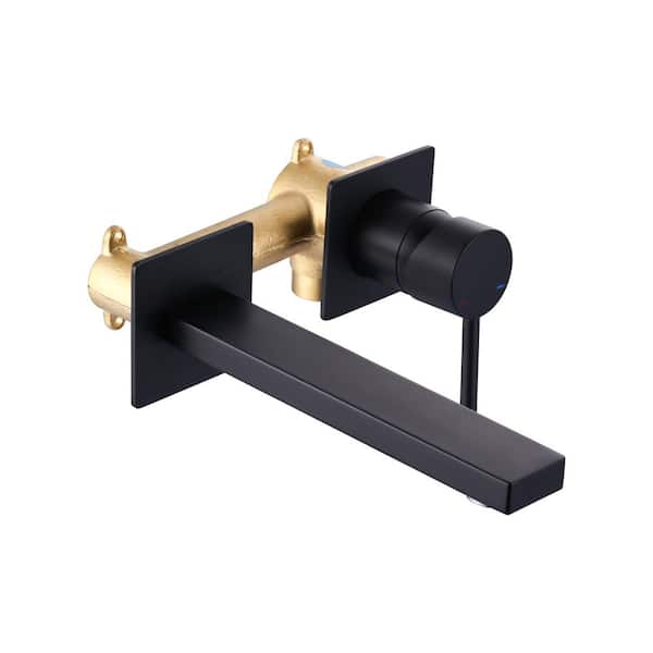 AVITAS Single Handle Wall Mounted Bathroom Faucet in Matte Black