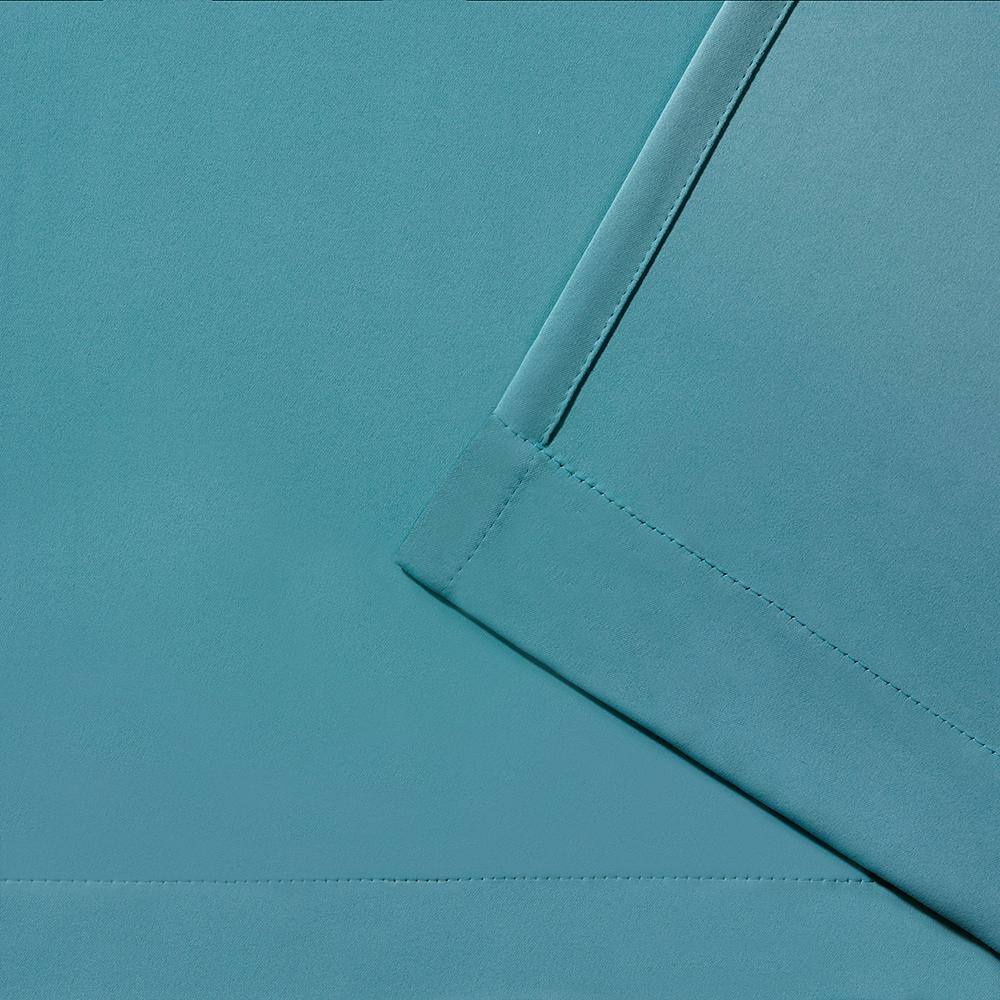 Teal Polyester Blackout Grommet Window Curtain Panels, 108" Length