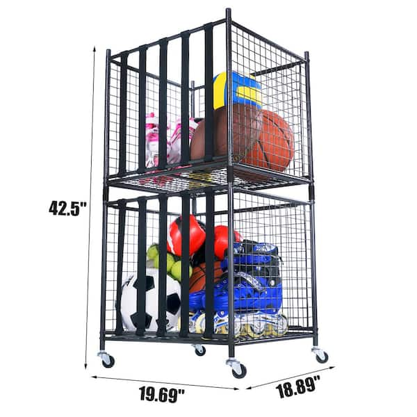 Basketball Storage Cage Cart