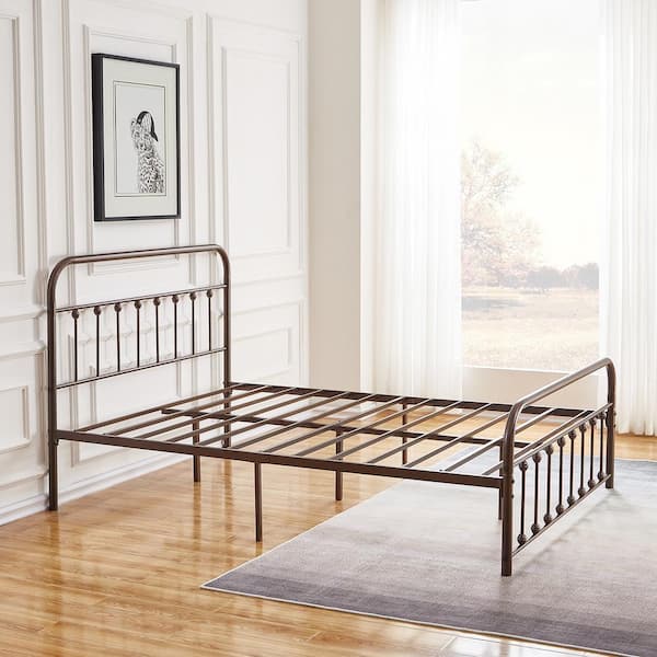 VECELO Victorian Bed Frame Bronze Purple, Heavy Duty Metal VECELO Victorian Bed Frame Bronze Purple, Heavy Duty Metal