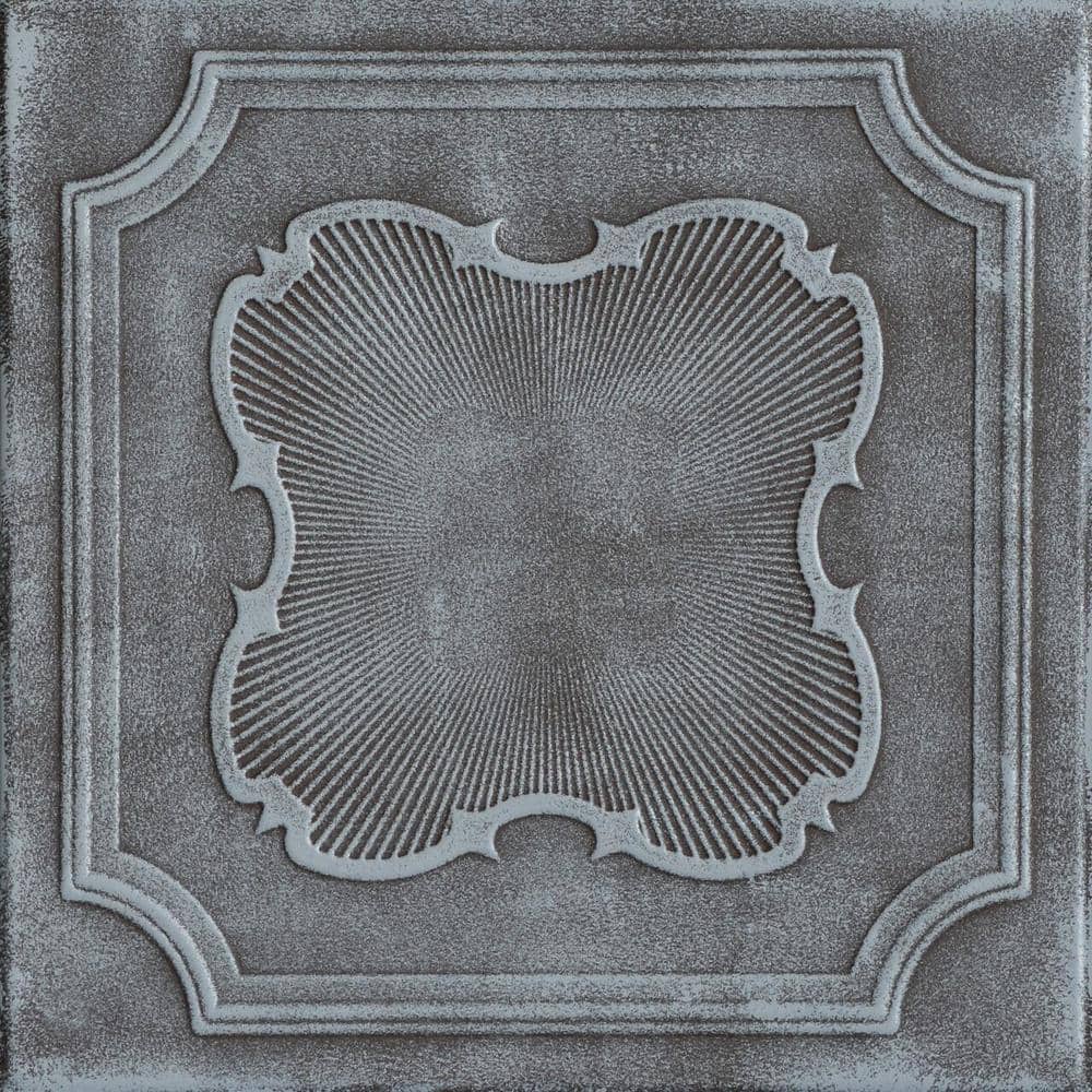 Coronado Moss Gray 1.6 ft. x 1.6 ft. Decorative Foam Glue Up Ceiling Tile (