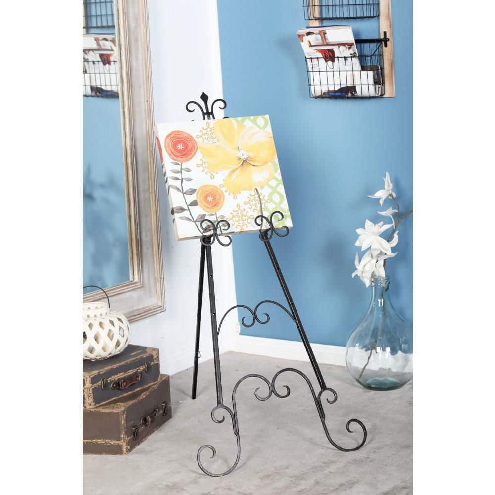  TRIPAR 9 Inch White Finish Antique Metal Easel for Decoration,  Paintings, Pictures, Photography, Plates, & Artwork
