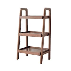 17.72 in. W x 12.6 in. D x 31.5 in. H Walnut Brown Solid Wood Linen Cabinet with 3-Tier Shoe Rack
