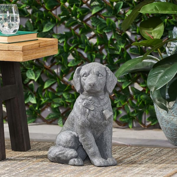 Unbranded Dog Statue Garden Ornaments, Outdoor Dog Statue Decor for Garden, Stone Gray for Patio, Lawn, Yard, Pathway