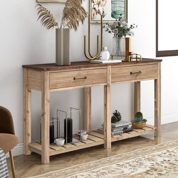 oak foyer table