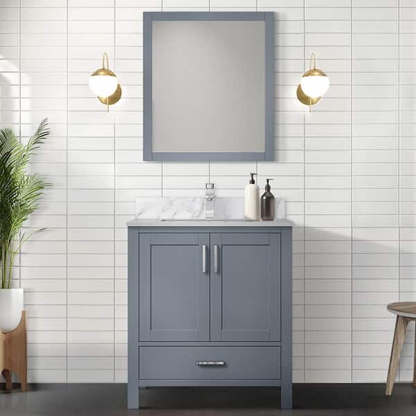 Lexora Jacques 30 in. W x 22 in. D Dark Grey Bath Vanity without Top