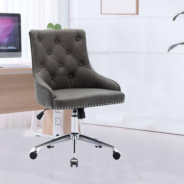 chesterfield office chair grey