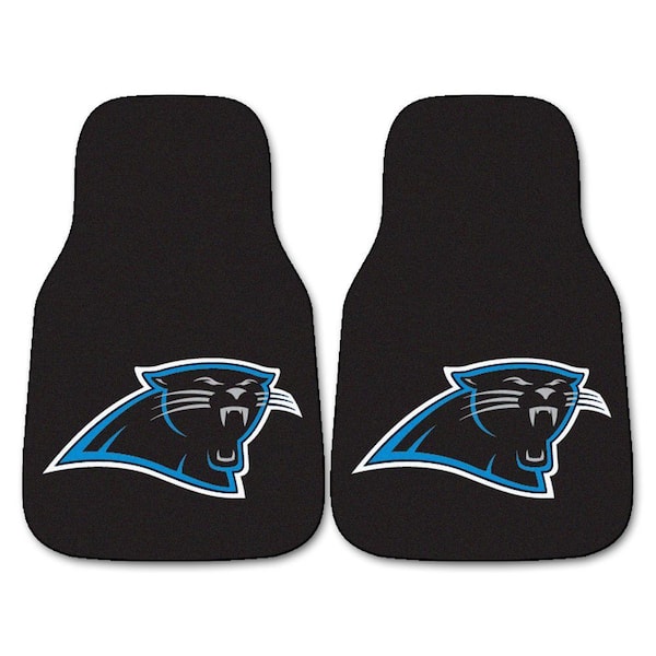 FANMATS Carolina Panthers 18 in. x 27 in. Carpeted Car Mat Set (2-Piece)