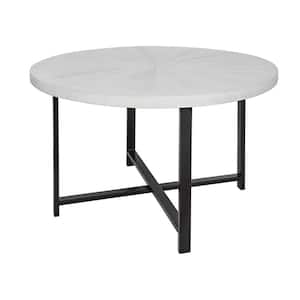 47.2 in. White Wood Top 4 Legs Dining Table (Seat of 3)
