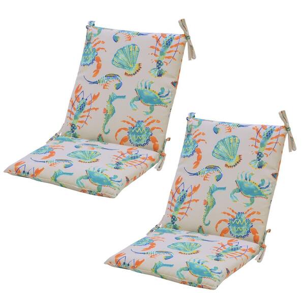 Plantation Patterns, LLC Oatmeal Sea Outdoor Dining Chair Cushion (2-Pack)