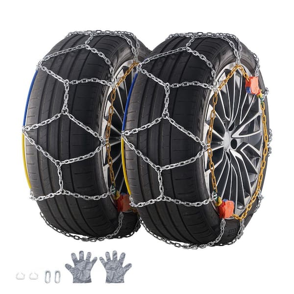 Auto Tightening Snow Chains, Diamond Mesh Traction Tire Chains for Anti-Slip,Manganese Alloy Steel Chains for Cars,SUVs