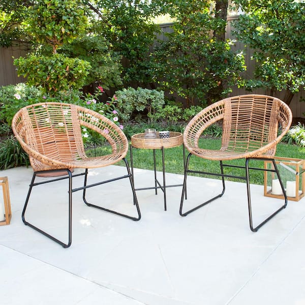 HOTEBIKE 3-Piece Wood Indoor & Outdoor Bistro Set