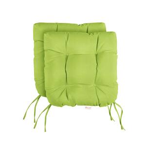 Sunbrella Canvas Macaw Tufted Chair Cushion Round U-Shaped Back 19 x 19 x 3 (Set of 2)
