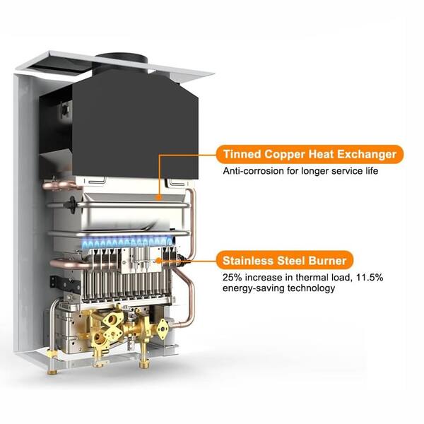 CAMPLUX Pro GPM 41,000 BTU Outdoor Portable Propane Tankless Water  Heater with LED Display BD158-N1