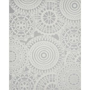 Breeze Geometric Gray 5 ft. x 8 ft. Indoor/Outdoor Area Rug