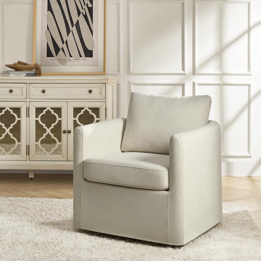 JAYDEN CREATION Christepher Modern Linen Slipcovered 360° Swivel Chair ...