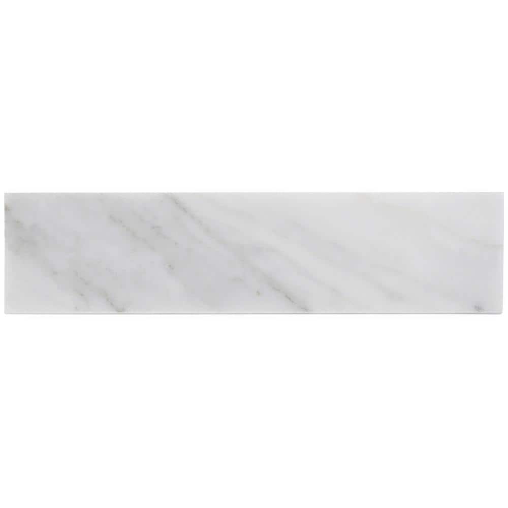 Carrara White 2x8 Honed Marble Subway Tile