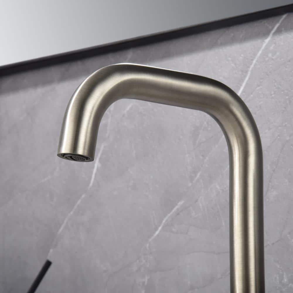 Brushed Nickel Single-Handle Bathroom Faucet with Drain Assembly