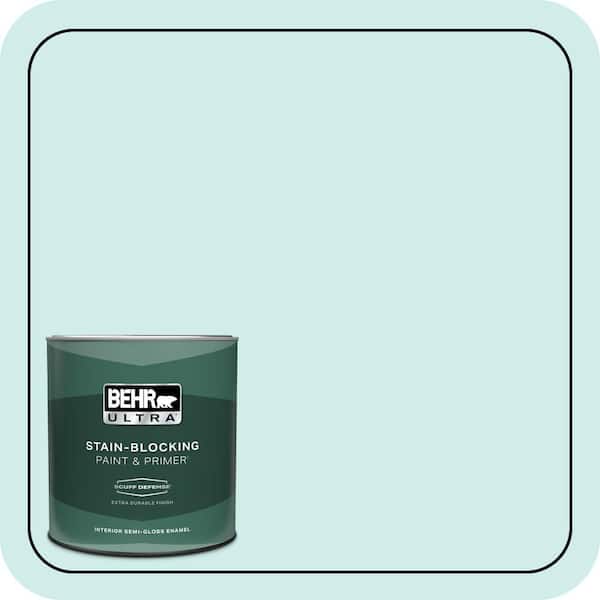 BEHR ULTRA 1 qt. #510C-1 Ionic Sky Extra Durable Semi-Gloss Enamel Interior Paint & Primer