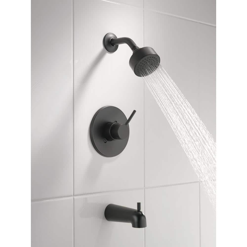 Matte Black Modern Brass Shower Valve Trim Kit