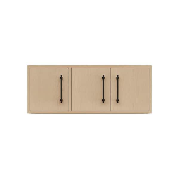 Victoria 35.6 in. W x 11.8 in. D x 13.78 in. H Brown Plywood Wall Overhead Floating Linen Cabinet in Yellow Oak