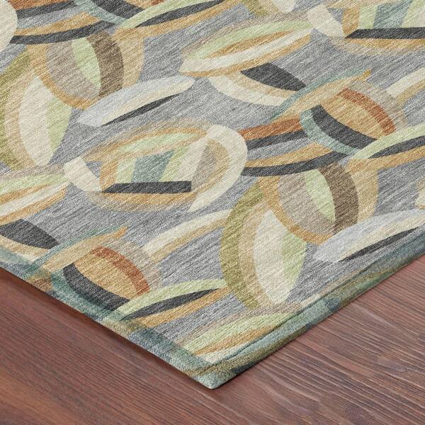 Chantille Machine Washable Indoor/Outdoor Abstract ACN2454 Gray 2 ft. x 7 ft. Runner Rug