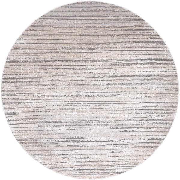 Livabliss Durant Taupe 5 ft. 3 in. Round Area Rug