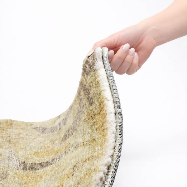 Dream Shag Premium Machine Washable Abstract ADS764 Gold 10 ft. x 14 ft. Area Rug