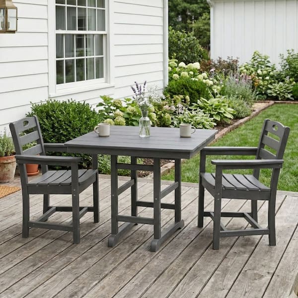 All-Weather 6-Piece Acacia Wood Outdoor Bar Set, Patio Dining Set