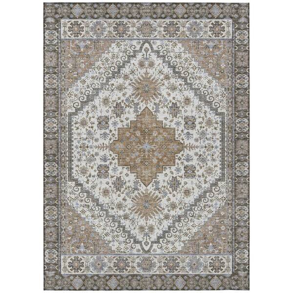 Chantille Machine Washable Indoor/Outdoor Abstract ACN2806 Pearl 5 ft. x 7 ft. 6 in. Area Rug