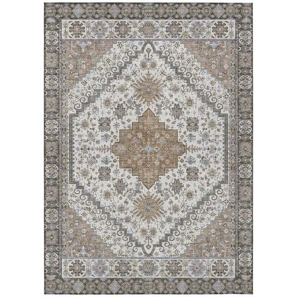 Chantille Machine Washable Indoor/Outdoor Abstract ACN2806 Pearl 8 ft. x 10 ft. Area Rug