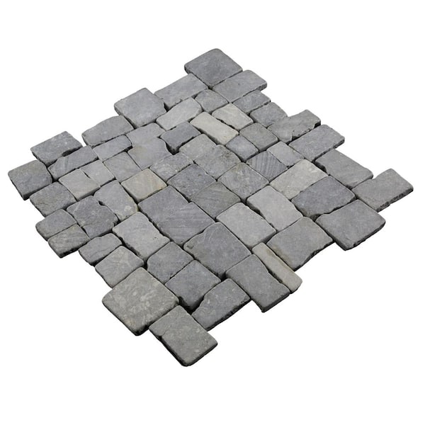 Block Mosiac Tile Sample Color Grey 4 in. x 6 in.