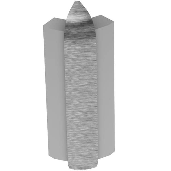 Rondec-Step Brushed Chrome Anodized Aluminum 1/2 in. x 2 in. Metal 135° Outside Corner
