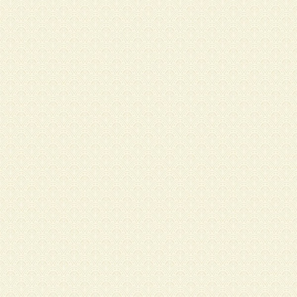 A-Street Prints Athena White Scalloped Botanical Wallpaper Sample