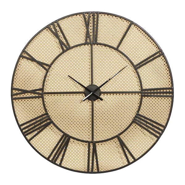 Litton Lane Brown Metal Traditional Wall Clock