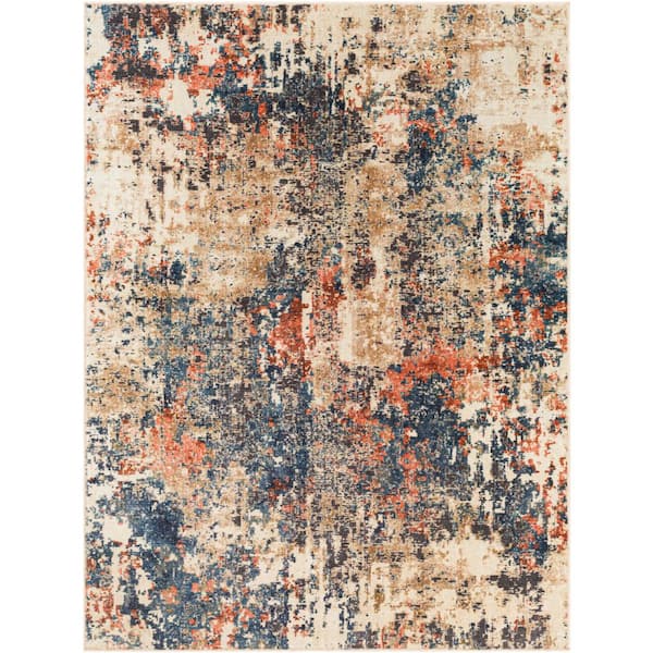 Livabliss Fairfield Camel/Navy 3 ft. x 4 ft. Indoor Area Rug
